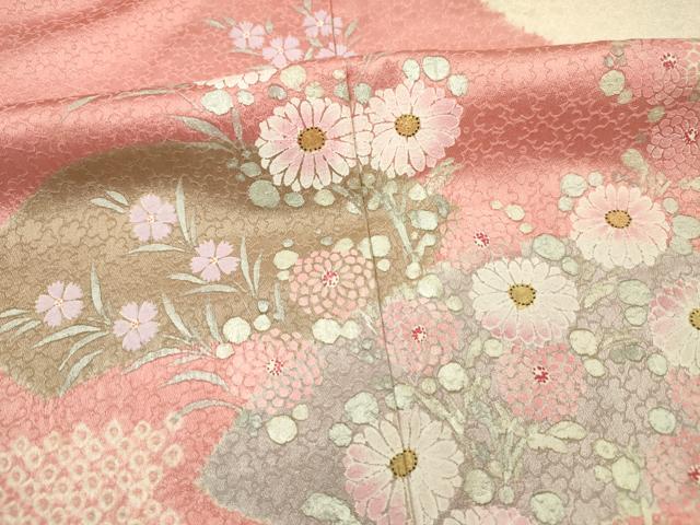 平和屋着物■訪問着 絞り 地紙花文 金彩 正絹 逸品 DABG1641ya