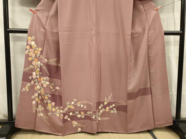 平和屋着物■訪問着 駒刺繍 枝垂れ藤 金彩 正絹 逸品 DABG1666ya