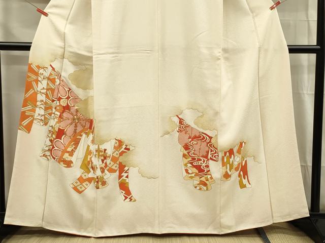 平和屋着物■訪問着 駒刺繍 誰が袖花文 金彩 正絹 逸品 DABG1685ya