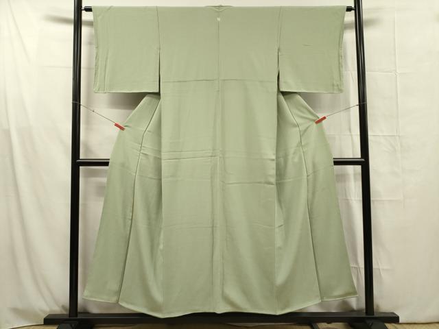 平和屋着物■上質な色無地 薄萌葱色 鬼しぼ縮緬 正絹 逸品 未使用 DABG1689ya