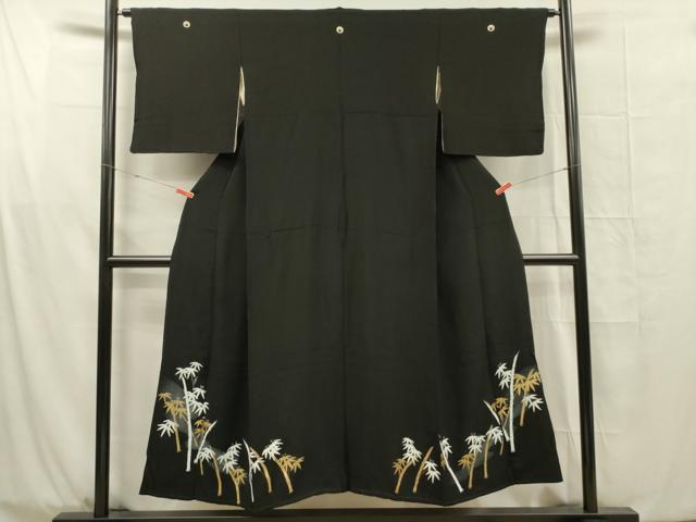 平和屋着物■豪華黒留袖 笹竹文 金彩 正絹 逸品 DABG1700ya