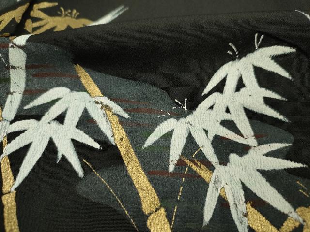 平和屋着物■豪華黒留袖 笹竹文 金彩 正絹 逸品 DABG1700ya