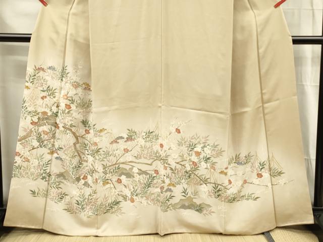 平和屋着物■豪華色留袖 駒刺繍 花松文 枝梅 暈し染め 金彩 正絹 逸品 DABG1726ya