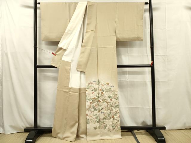 平和屋着物■豪華色留袖 駒刺繍 花松文 枝梅 暈し染め 金彩 正絹 逸品 DABG1726ya