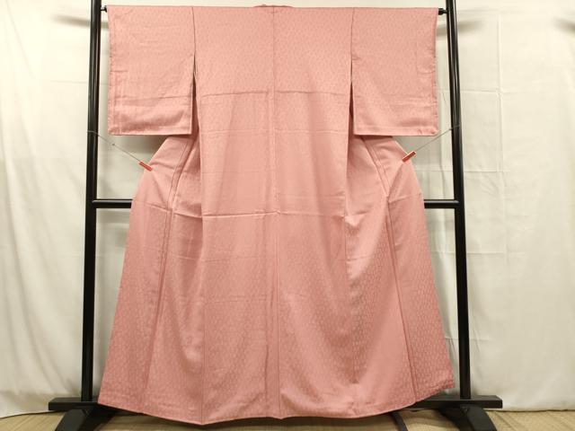 平和屋着物■上質な色無地 文字文 桃色 正絹 逸品 DABG1749ya