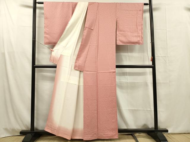 平和屋着物■上質な色無地 文字文 桃色 正絹 逸品 DABG1749ya