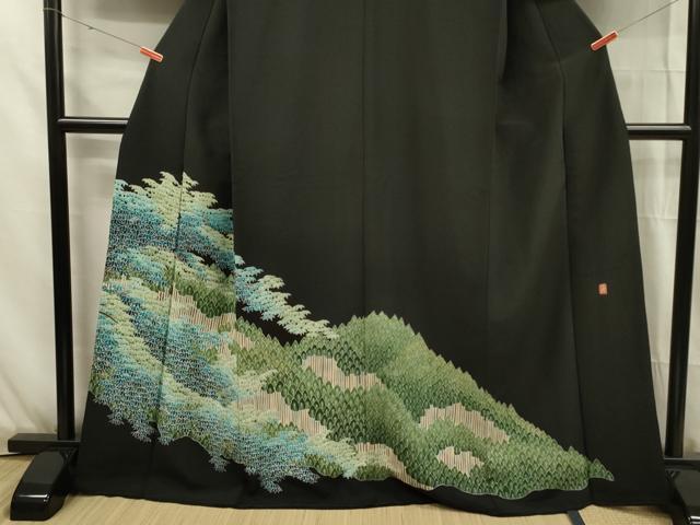 平和屋着物■豪華黒留袖 作家物 樹林文 金彩 正絹 逸品 DABG1759ya