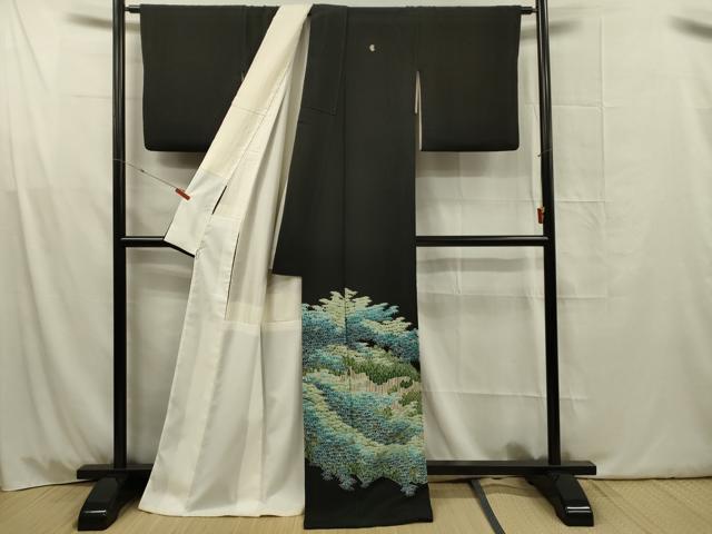 平和屋着物■豪華黒留袖 作家物 樹林文 金彩 正絹 逸品 DABG1759ya