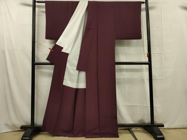 平和屋着物■上質な色無地 葡萄色 正絹 逸品 DABG1780ya