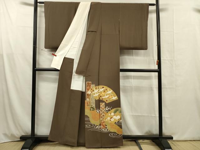 平和屋着物■豪華色留袖 駒刺繍 流水飛鶴花文 枝梅 金彩 正絹 逸品 DABG1801ya