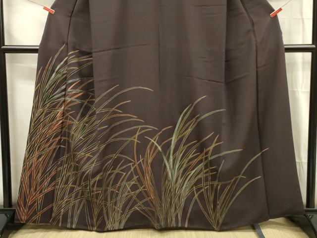 平和屋着物■豪華色留袖 刺繍 芒 ススキ 金彩 正絹 逸品 DABG1807ya