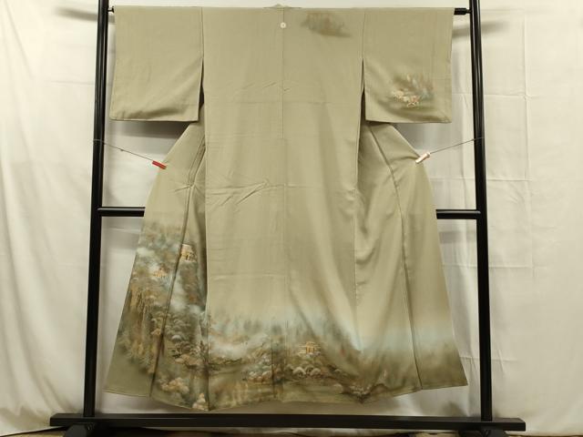 平和屋着物■訪問着 風景文 暈し染め 金銀彩 正絹 逸品 DABG1815ya