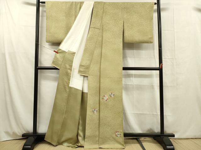 平和屋着物■中国三大刺繍 スワトウ刺繍 汕頭刺繍 総刺繍 色留訪問着 草花丸文 暈し染め 正絹 逸品 DABG1822ya