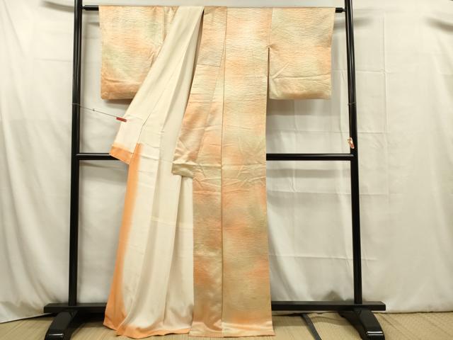 平和屋着物■上質な小紋 芝地紋 暈し染め 正絹 逸品 DABG1906ya