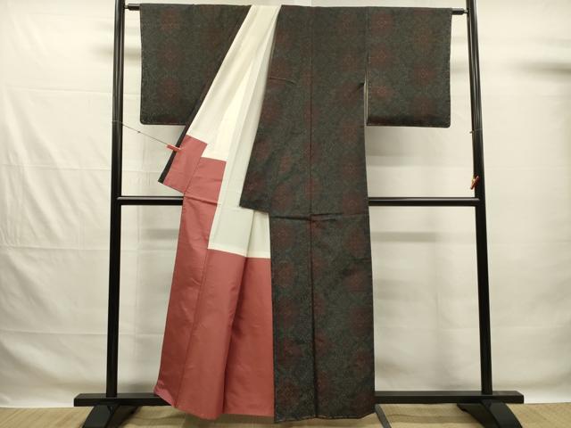 平和屋着物■本場大島紬 洋花唐草文 正絹 逸品 未使用 DABG1928ya