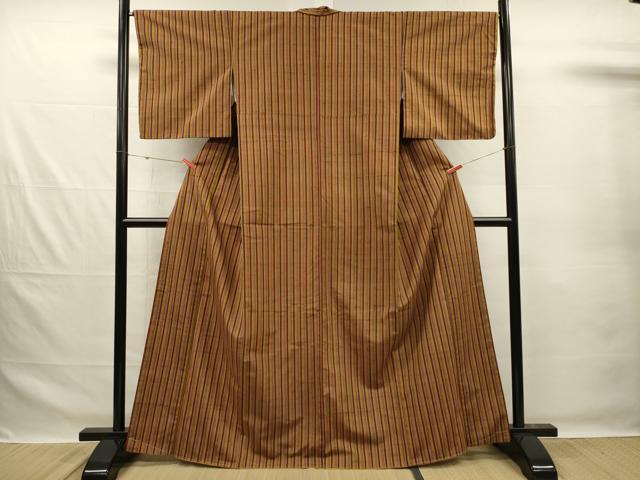 平和屋着物■上質な紬 縞 正絹 逸品 未使用 DABG1977ya
