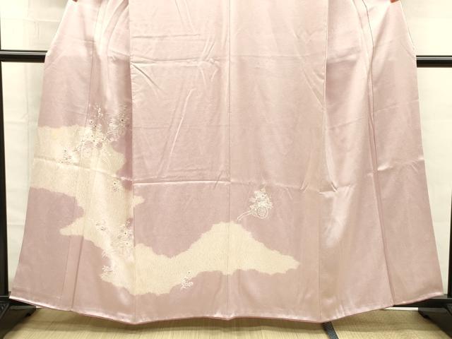 平和屋着物■訪問着 刺繍 杢目絞り 花車文 銀糸 正絹 逸品 DABG1981ya