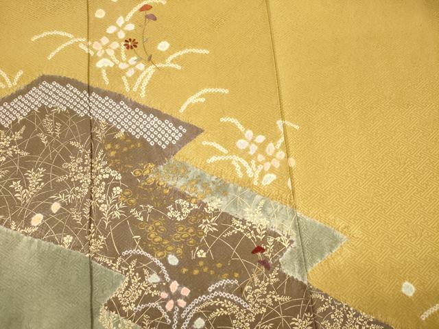 平和屋着物■訪問着 刺繍 絞り 草花文 金彩 正絹 逸品 DABG1985ya