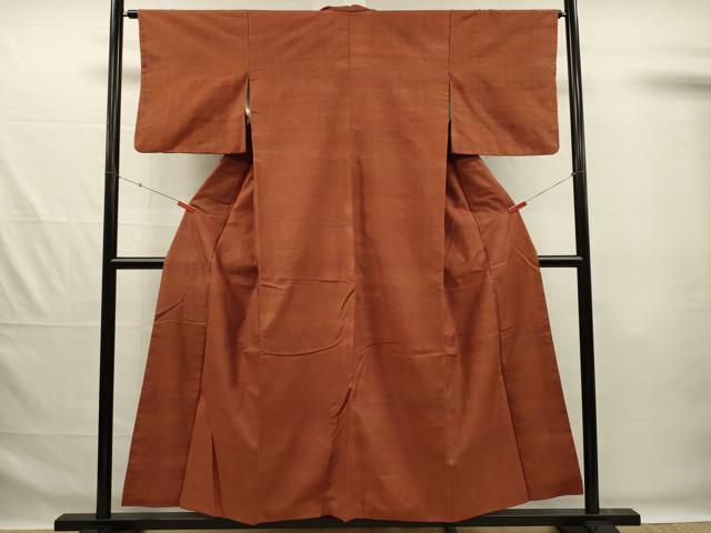 平和屋着物■上質な紬 樺色 暈し染め 正絹 逸品 DABG1987ya
