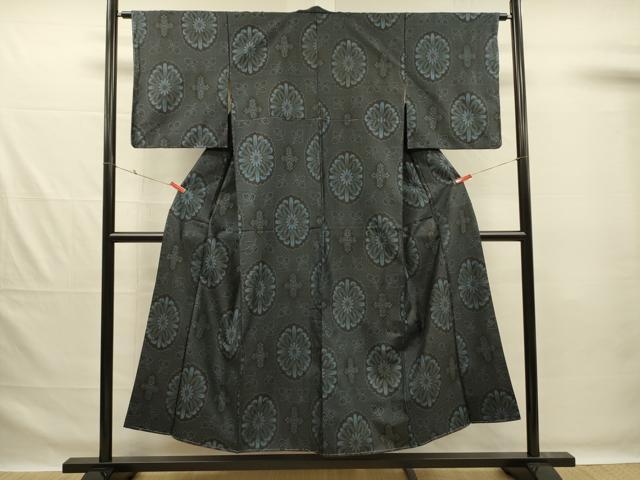 平和屋着物■本場大島紬 割り込み絣 舞花文 正絹 逸品 DABG1991ya