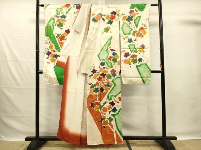 平和屋着物■豪華振袖 駒刺繍 絞り 枝梅 金彩 正絹 逸品 DABG1992ya