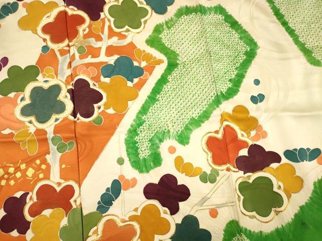 平和屋着物■豪華振袖 駒刺繍 絞り 枝梅 金彩 正絹 逸品 DABG1992ya