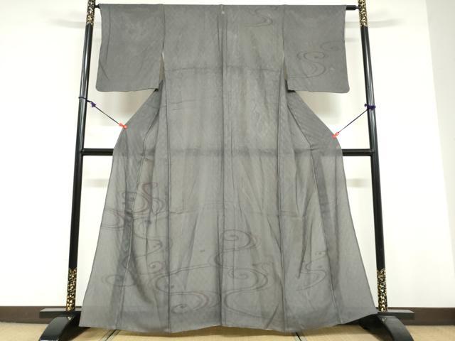 平和屋着物▽訪問着 無双 紗×絽 流水文 正絹 逸品 DABG2006ud