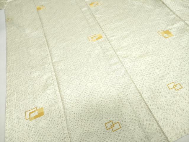平和屋着物▽上質な紬 単衣 変わり格子文 正絹 逸品 未使用 DABG2007ud