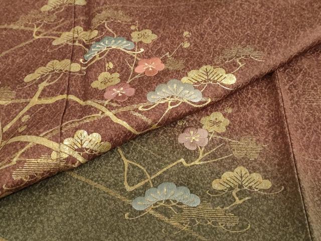 平和屋着物●訪問着 刺繍 草花文 暈し染め 金彩 正絹 逸品 DABG2106ud