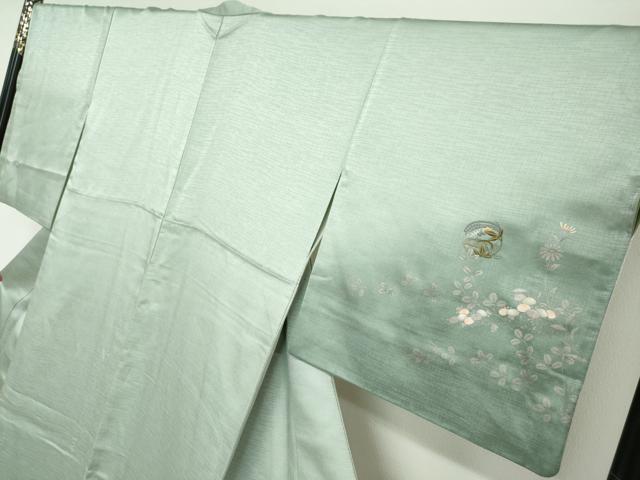 平和屋着物●訪問着 刺繍 草花丸文 暈し染め 銀彩 ますいわ屋扱い 正絹 逸品 DABG2107ud
