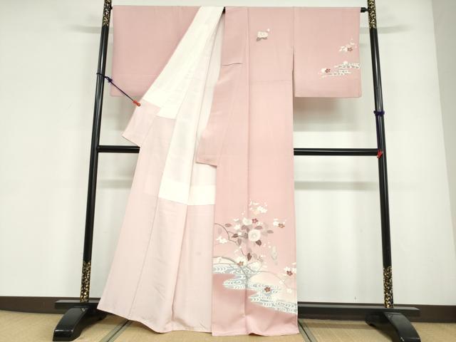 平和屋着物●訪問着 友禅 花鳥文 暈し染め 正絹 逸品 DABG2108ud