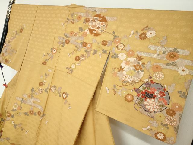 平和屋着物●訪問着 駒刺繍 雪輪宝尽くし草花文 暈し染め 正絹 逸品 DABG2136ud
