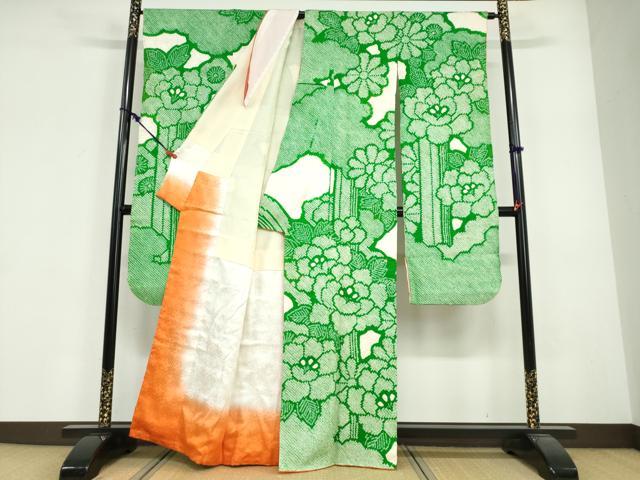 平和屋着物●豪華振袖 総絞り 草花文 正絹 逸品 DABG2138ud