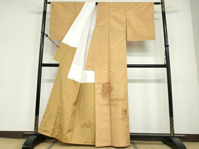 平和屋着物●京の名門・菱屋六右ェ門 紬 色留訪問着 紬地 能 金彩 正絹 逸品 未使用 DABG2140ud