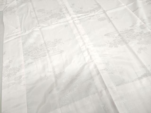 平和屋着物●長襦袢 無双仕立て エ霞草花地紋 洗える着物 DABG2143ud