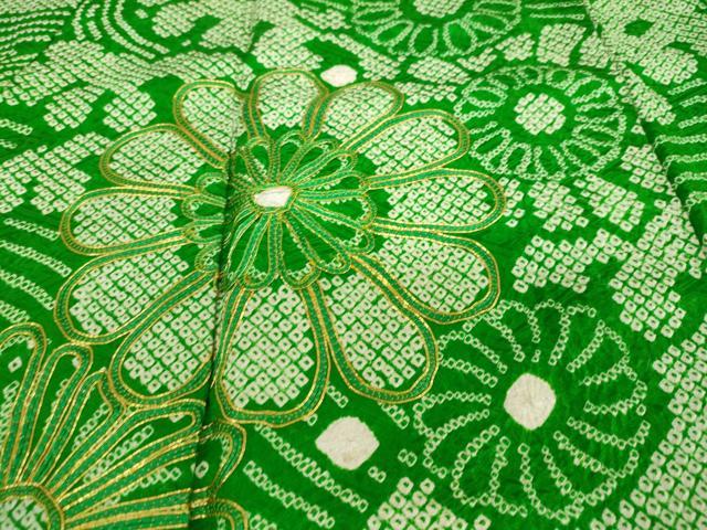 平和屋着物●豪華振袖 駒刺繍 絞り 舞花文 正絹 逸品 DABG2164ud