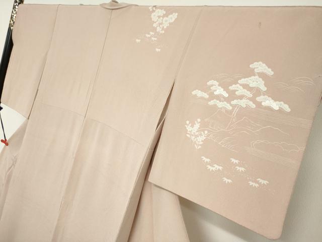平和屋着物●創業460年・千總 訪問着 駒刺繍 風景花文 鬼しぼ縮緬 高島屋扱い 正絹 逸品 DABG2165ud