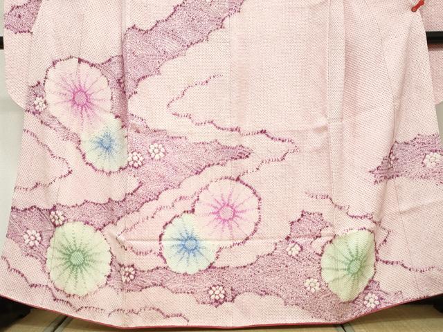 平和屋着物●豪華振袖 総絞り 雲霞花文 正絹 逸品 DABG2180ud