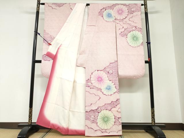 平和屋着物●豪華振袖 総絞り 雲霞花文 正絹 逸品 DABG2180ud