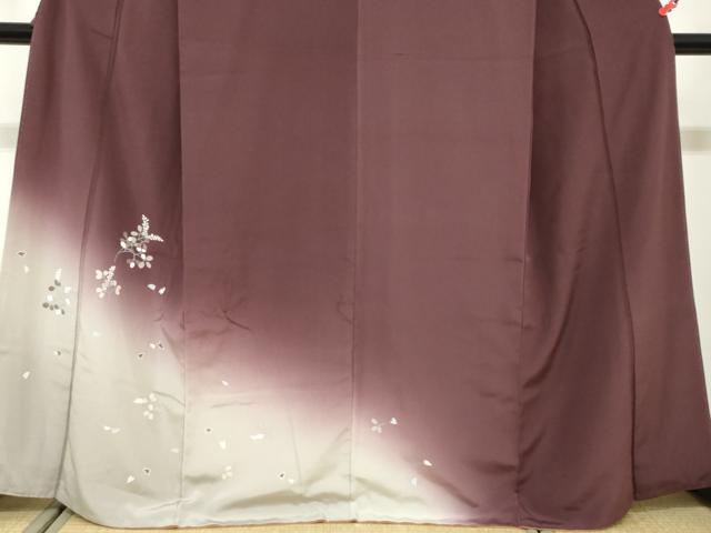 平和屋着物●訪問着 草花文 暈し染め 正絹 逸品 DABG2204ud