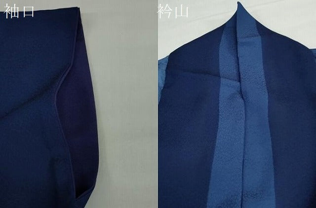 平和屋着物●上質な小紋 藍 作家物 舞花間道 正絹 逸品 DABG2207ud