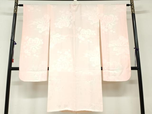 平和屋着物●振袖用長襦袢 袷 草花地紋 暈し染め 半衿刺繍 正絹 逸品 DABG2209ud