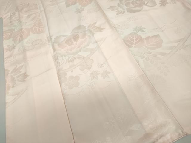 平和屋着物●振袖用長襦袢 袷 草花地紋 暈し染め 半衿刺繍 正絹 逸品 DABG2209ud