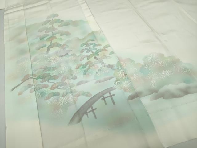 平和屋着物●長襦袢 無双仕立て 渡橋風景文 暈し染め 正絹 逸品 DABG2210ud