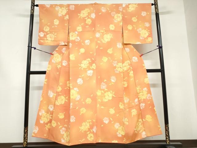 平和屋着物●上質な小紋 地紋起こし 舞花文 正絹 逸品 DABG2214ud