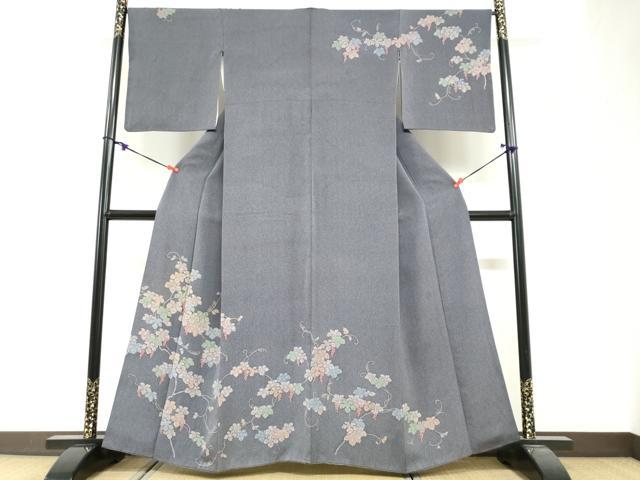 正絹 訪問着 蔦、葡萄の葉柄 平和屋着物○訪問着 葡萄蔦の葉文 正絹 逸品 DABG2225ud