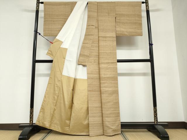 平和屋着物●インド・アッサム 野蚕糸 手織 ムガシルク 霞文 正絹 逸品 DABG2228ud