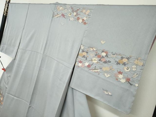 平和屋着物●訪問着 駒刺繍 宝尽くし草花文 金彩 西武百貨店扱い 正絹 逸品 未使用 DABG2230ud