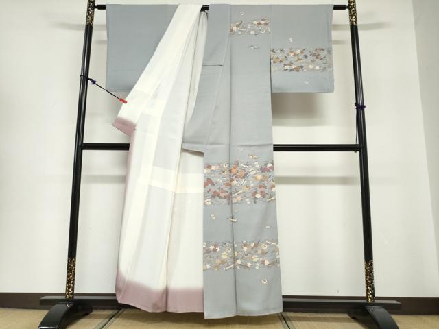 平和屋着物●訪問着 駒刺繍 宝尽くし草花文 金彩 西武百貨店扱い 正絹 逸品 未使用 DABG2230ud