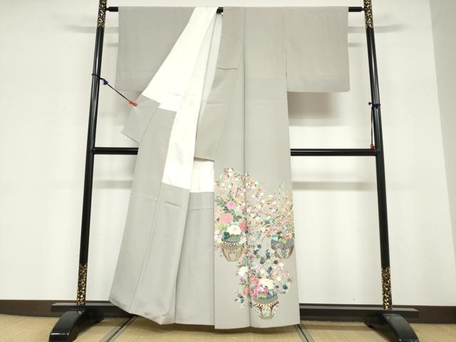 平和屋着物●豪華色留袖 友禅 作家物 飛鶴飾花文 正絹 逸品 DABG2238ud